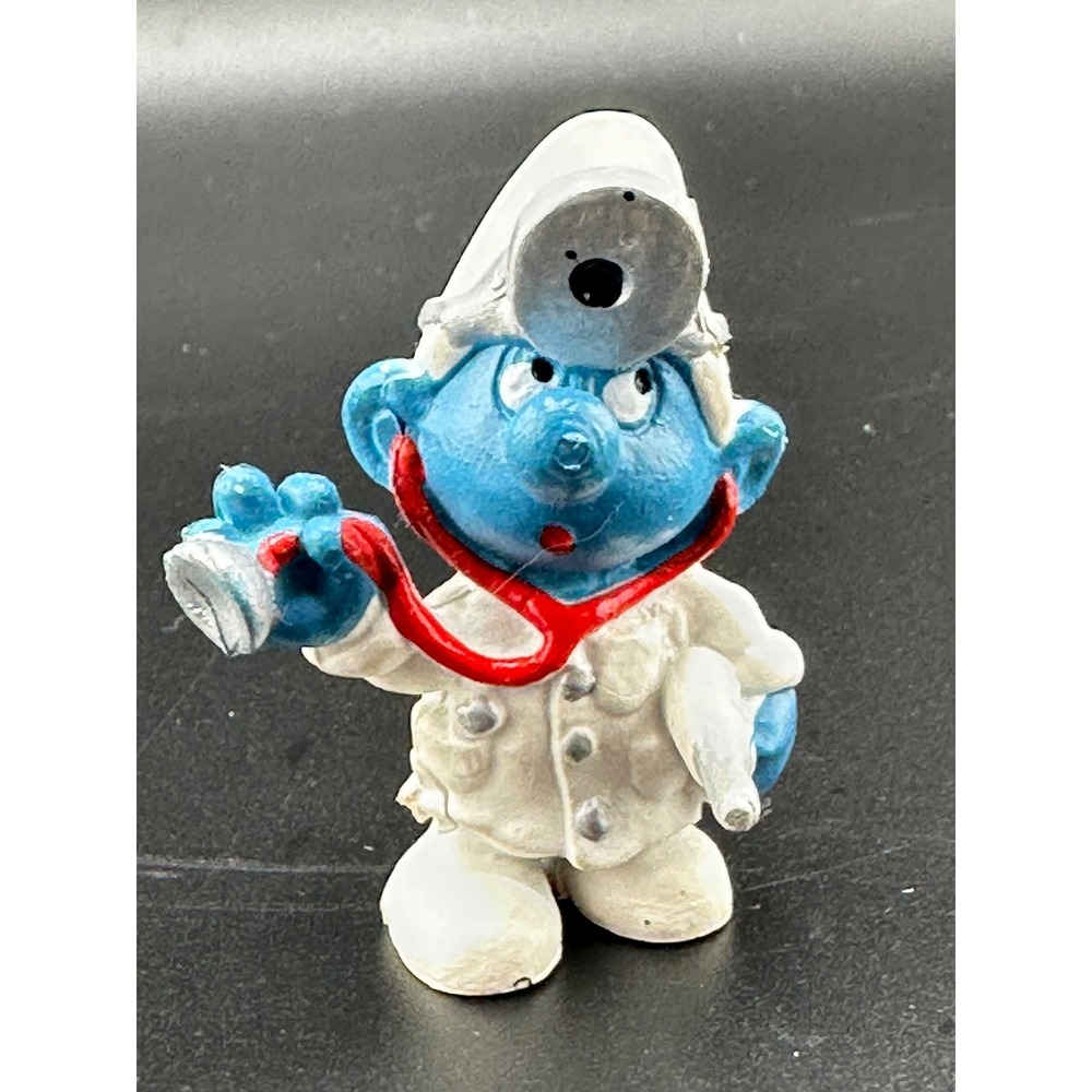 Smurfs 1980s Doctor Smurf Rare Vtg Figure PVC Schleich Peyo
